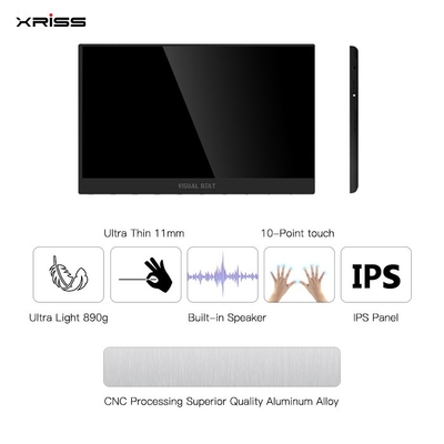Sprzedaż hurtowa 15,6-calowy przenośny monitor FHD 4K Touch bez dotyku Monitor przenośny z portem HDMI typu c