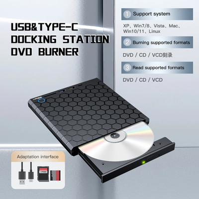 Zewnętrzny płytnik CD-DVD USB 3.0 USB C CD-RW Drive DVD-RW płytnik graficzny
